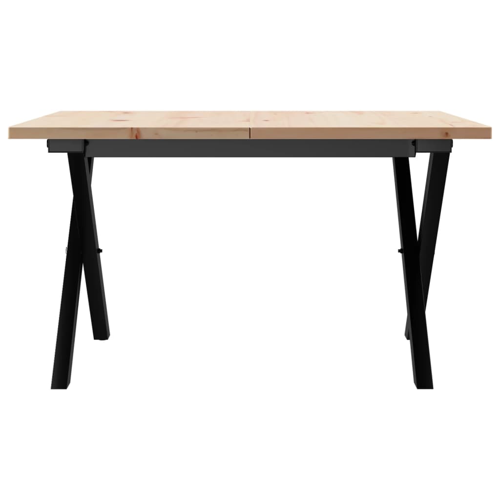 Salontafel X-frame 60x60x40 cm massief grenenhout en staal is nu te koop bij PeponiXL, paradijselijk wonen!