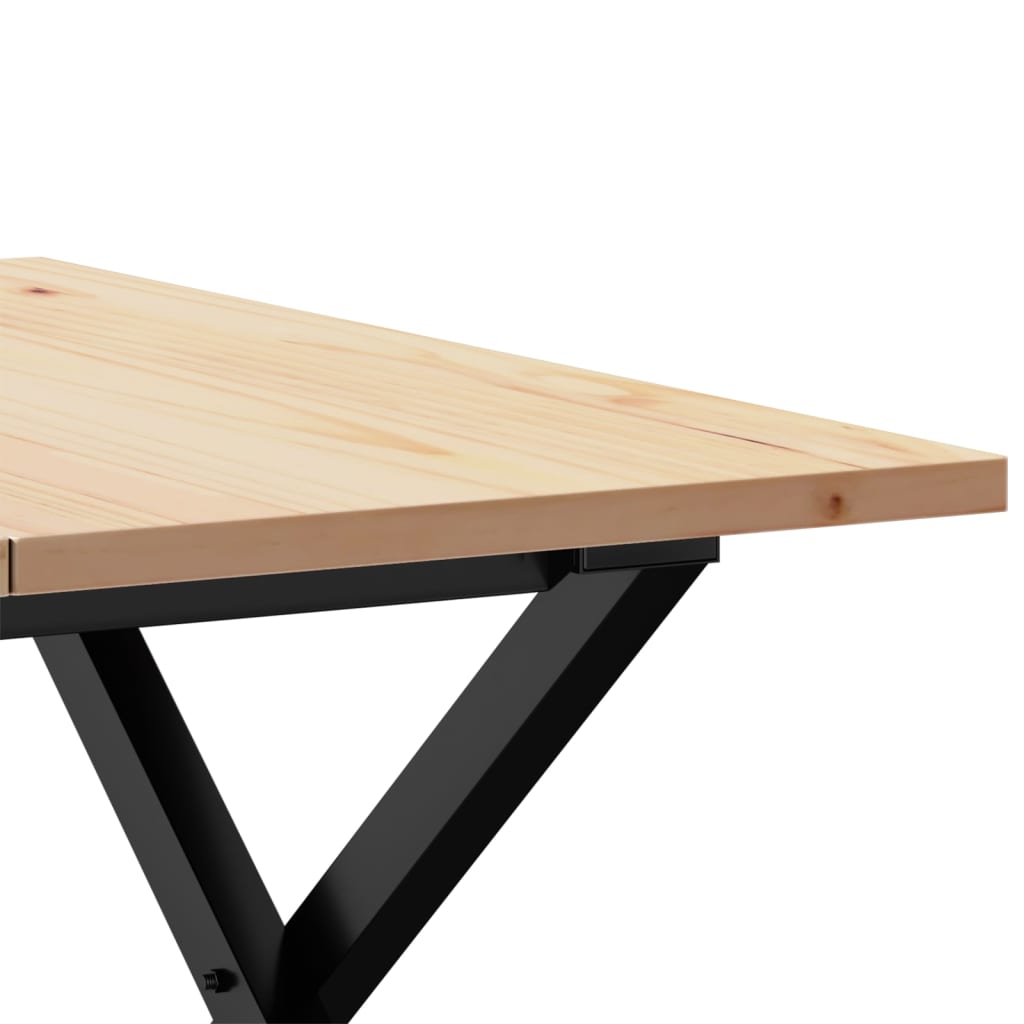 Salontafel X-frame 60x60x40 cm massief grenenhout en staal is nu te koop bij PeponiXL, paradijselijk wonen!
