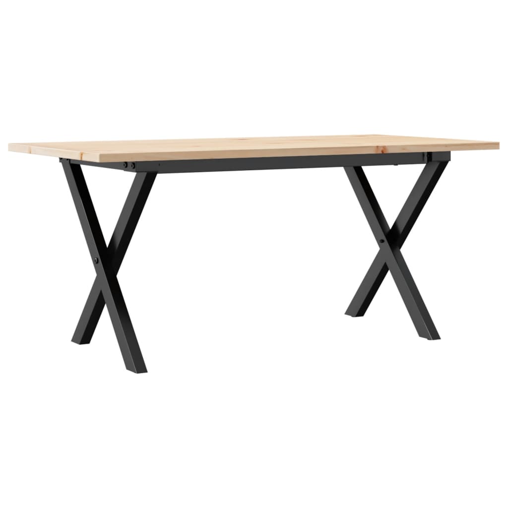 Salontafel X-frame 90x40x45 cm massief grenenhout en staal is nu te koop bij PeponiXL, paradijselijk wonen!