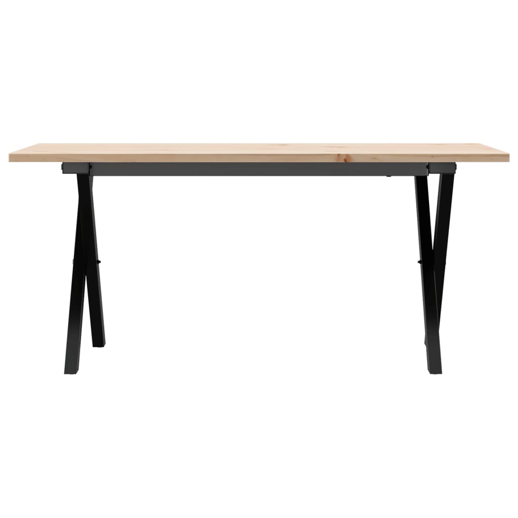 Salontafel X-frame 90x40x45 cm massief grenenhout en staal is nu te koop bij PeponiXL, paradijselijk wonen!