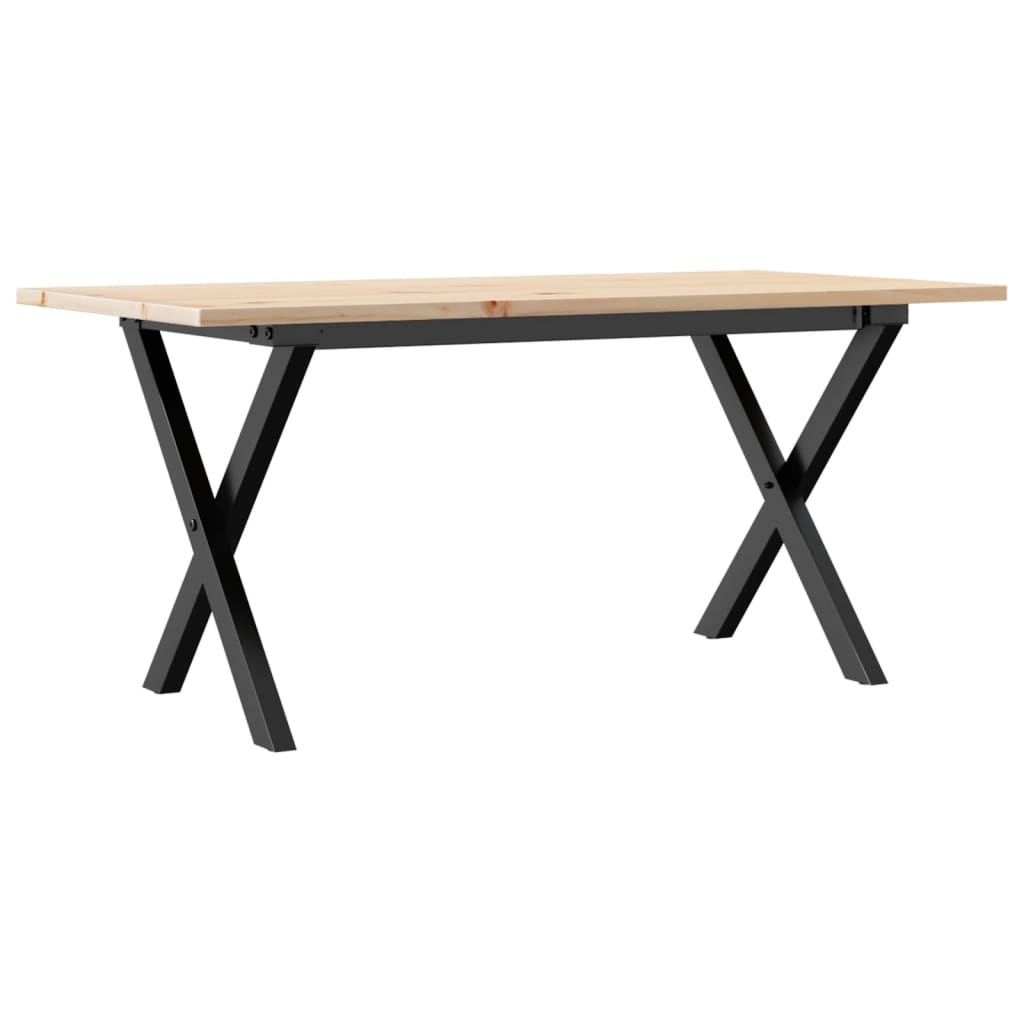 Salontafel X-frame 90x40x45 cm massief grenenhout en staal is nu te koop bij PeponiXL, paradijselijk wonen!