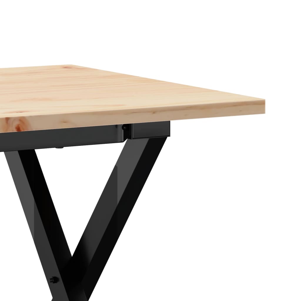 Salontafel X-frame 90x40x45 cm massief grenenhout en staal is nu te koop bij PeponiXL, paradijselijk wonen!