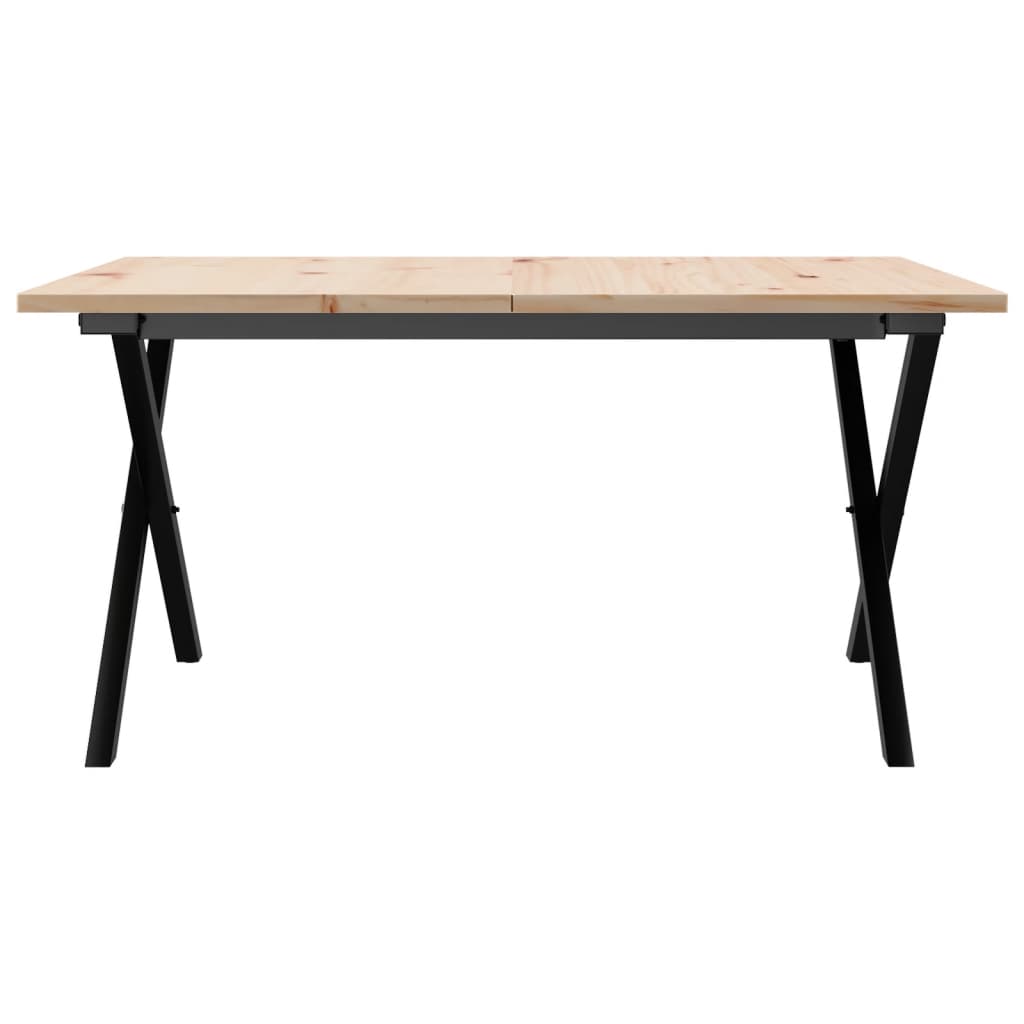 Salontafel X-frame 90x90x45 cm massief grenenhout en staal is nu te koop bij PeponiXL, paradijselijk wonen!