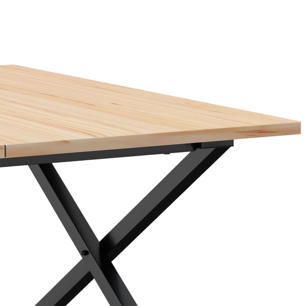 Salontafel X-frame 90x90x45 cm massief grenenhout en staal is nu te koop bij PeponiXL, paradijselijk wonen!