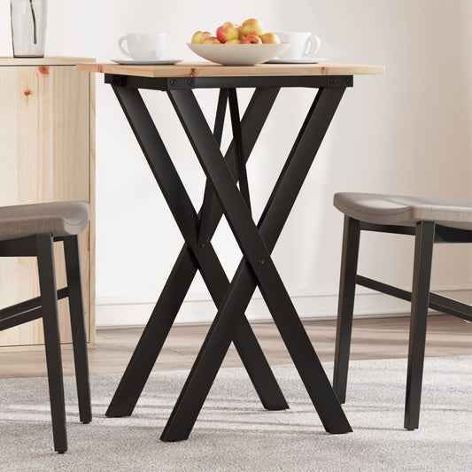 Eettafel X-frame 50x50x75 cm massief grenenhout en staal is nu te koop bij PeponiXL, paradijselijk wonen!