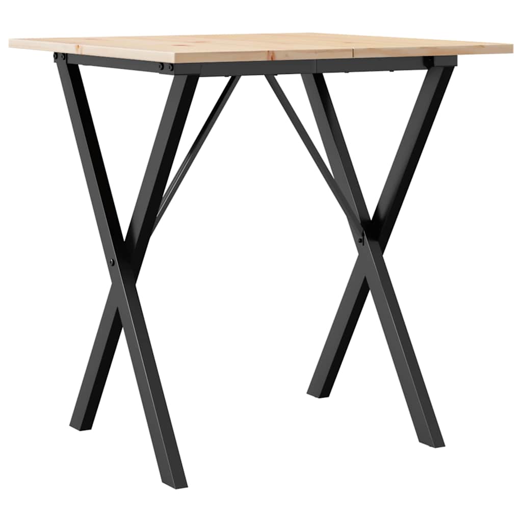 Eettafel X-frame 70x70x75 cm massief grenenhout en staal is nu te koop bij PeponiXL, paradijselijk wonen!