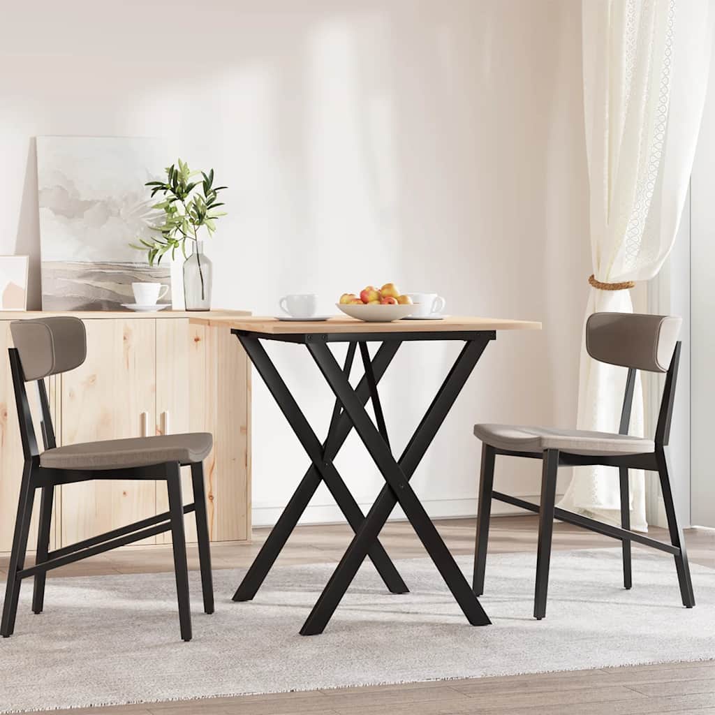Eettafel X-frame 70x70x75 cm massief grenenhout en staal is nu te koop bij PeponiXL, paradijselijk wonen!