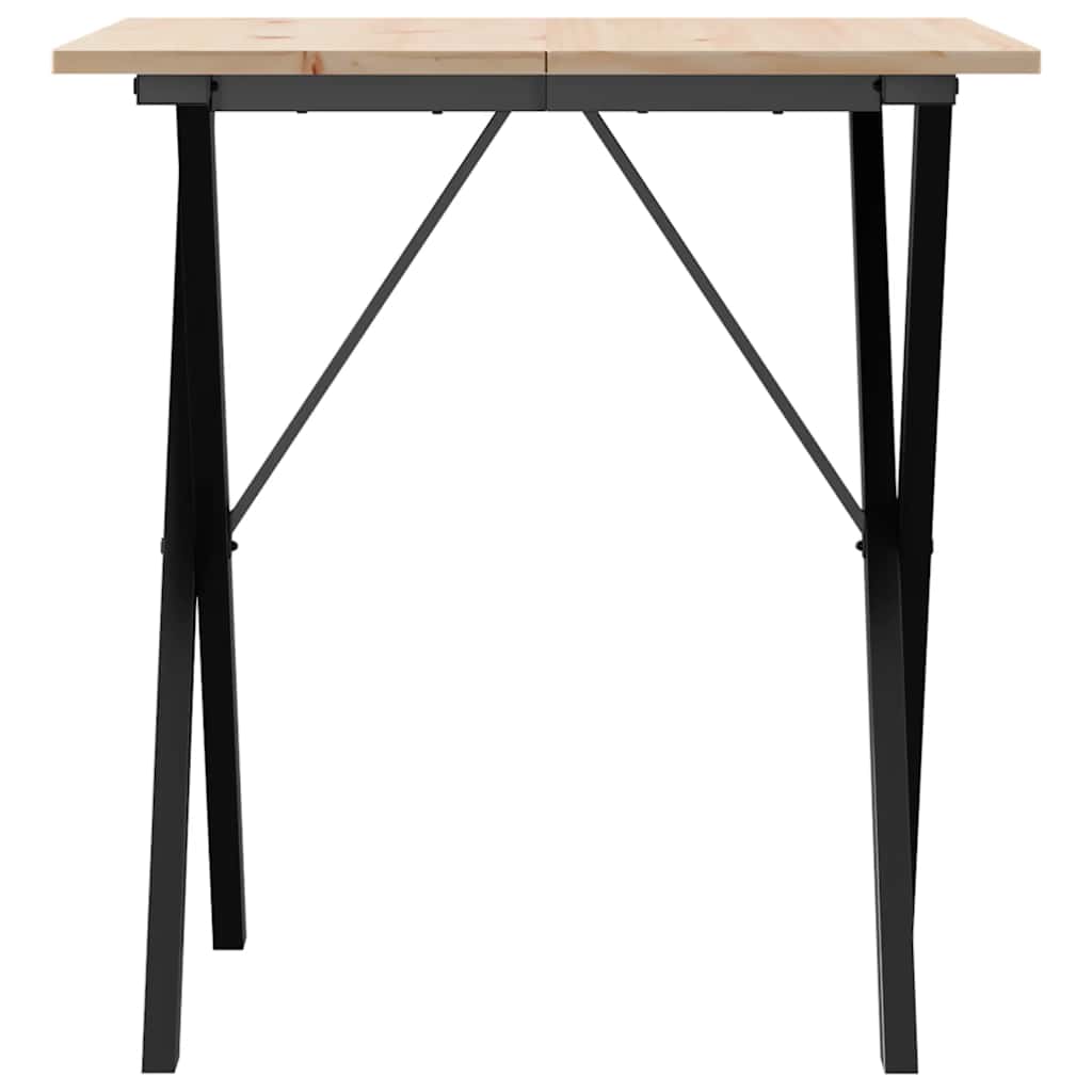 Eettafel X-frame 70x70x75 cm massief grenenhout en staal is nu te koop bij PeponiXL, paradijselijk wonen!