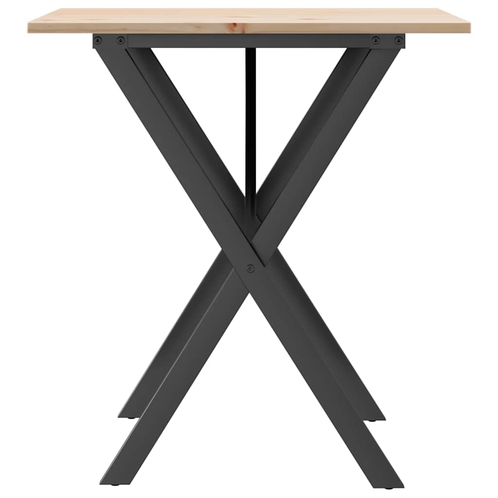 Eettafel X-frame 70x70x75 cm massief grenenhout en staal is nu te koop bij PeponiXL, paradijselijk wonen!