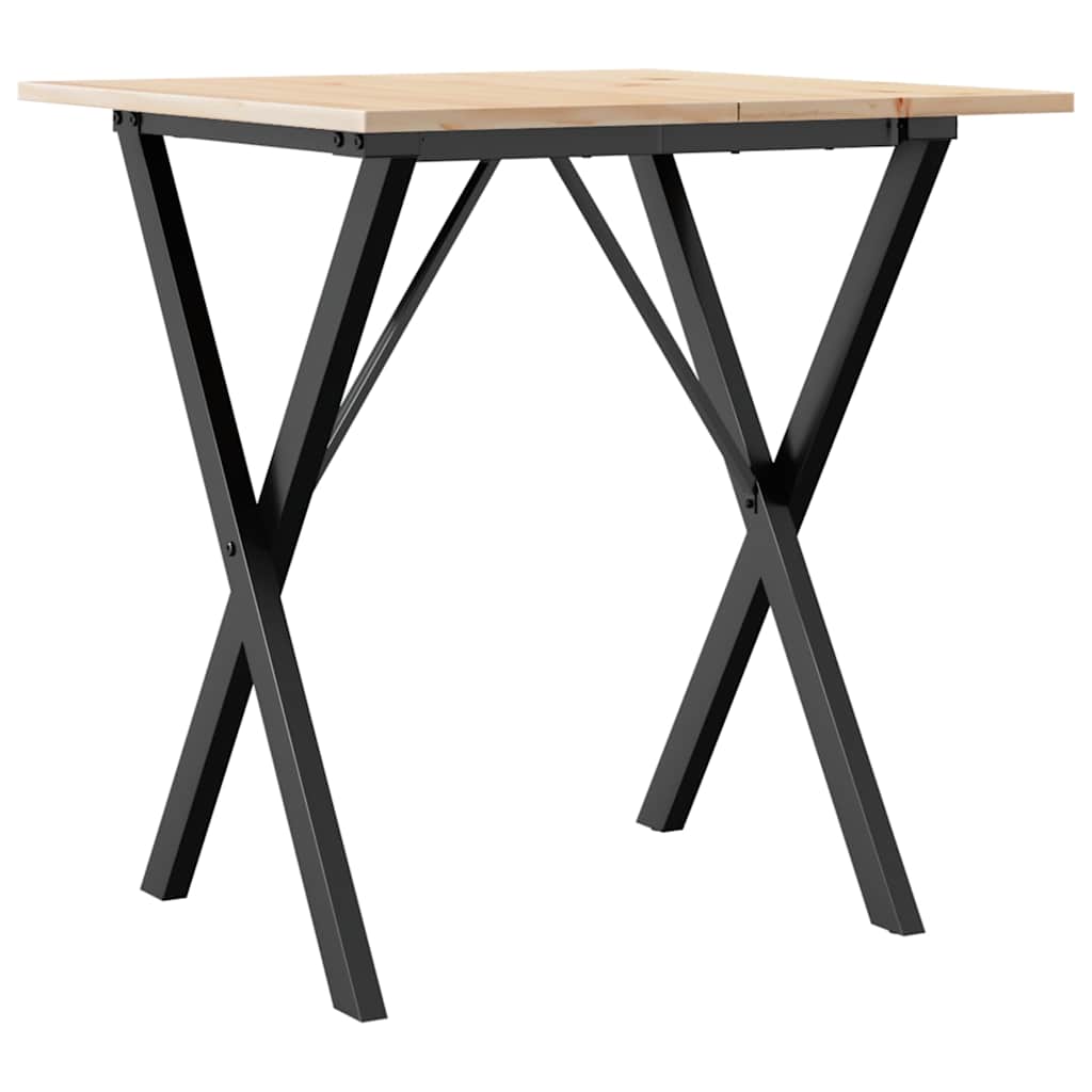 Eettafel X-frame 70x70x75 cm massief grenenhout en staal is nu te koop bij PeponiXL, paradijselijk wonen!
