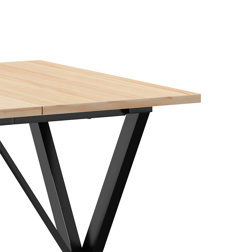 Eettafel X-frame 70x70x75 cm massief grenenhout en staal is nu te koop bij PeponiXL, paradijselijk wonen!