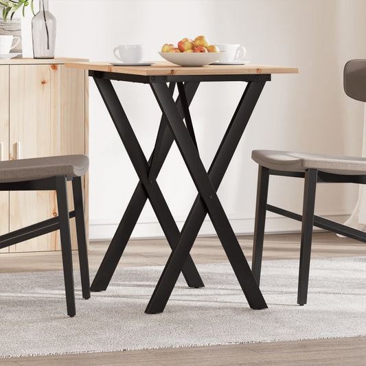 Eettafel X-frame 80x50x75 cm massief grenenhout en staal is nu te koop bij PeponiXL, paradijselijk wonen!