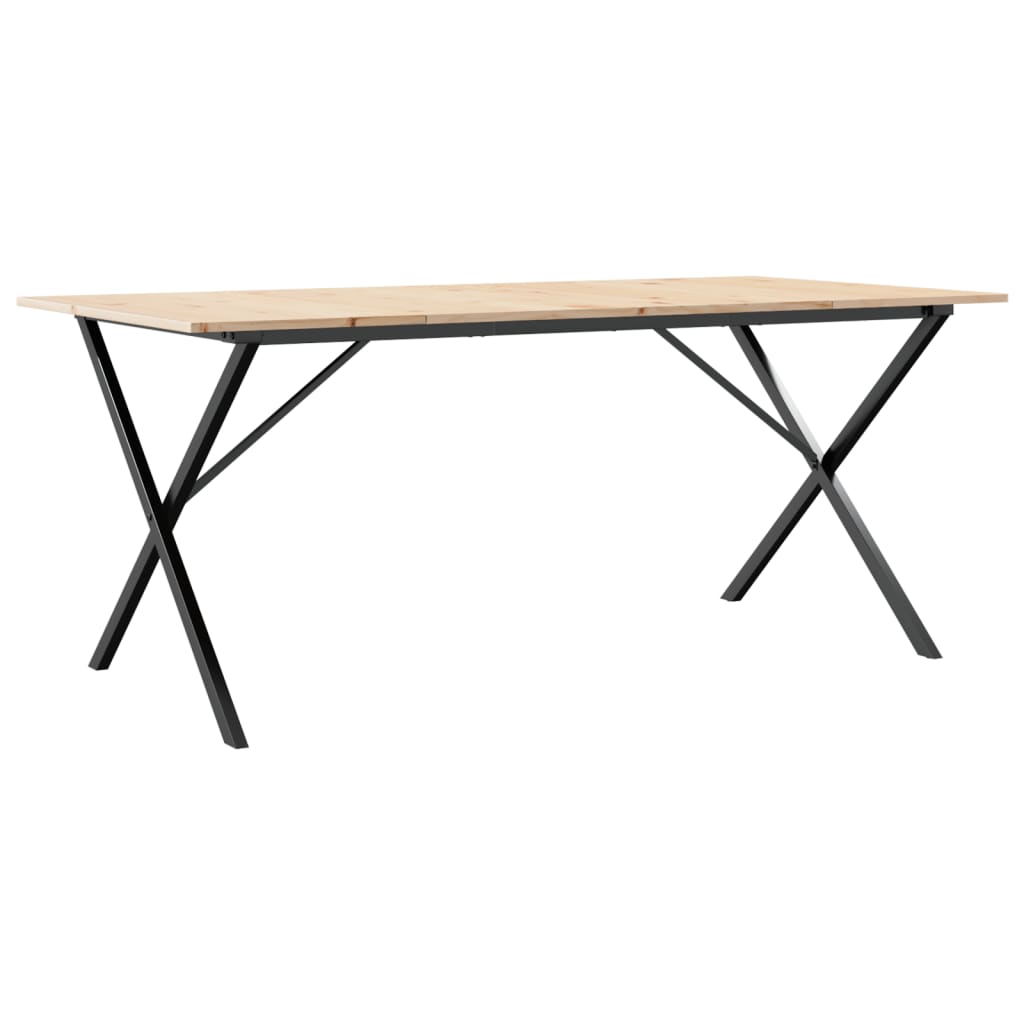 Eettafel X-frame 180x90x75 cm massief grenenhout en staal is nu te koop bij PeponiXL, paradijselijk wonen!