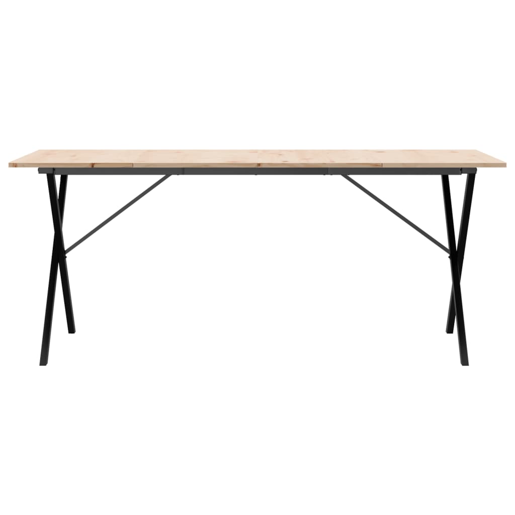 Eettafel X-frame 180x90x75 cm massief grenenhout en staal is nu te koop bij PeponiXL, paradijselijk wonen!