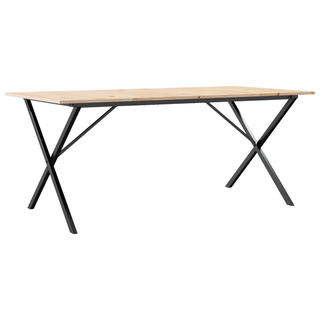 Eettafel X-frame 180x90x75 cm massief grenenhout en staal is nu te koop bij PeponiXL, paradijselijk wonen!