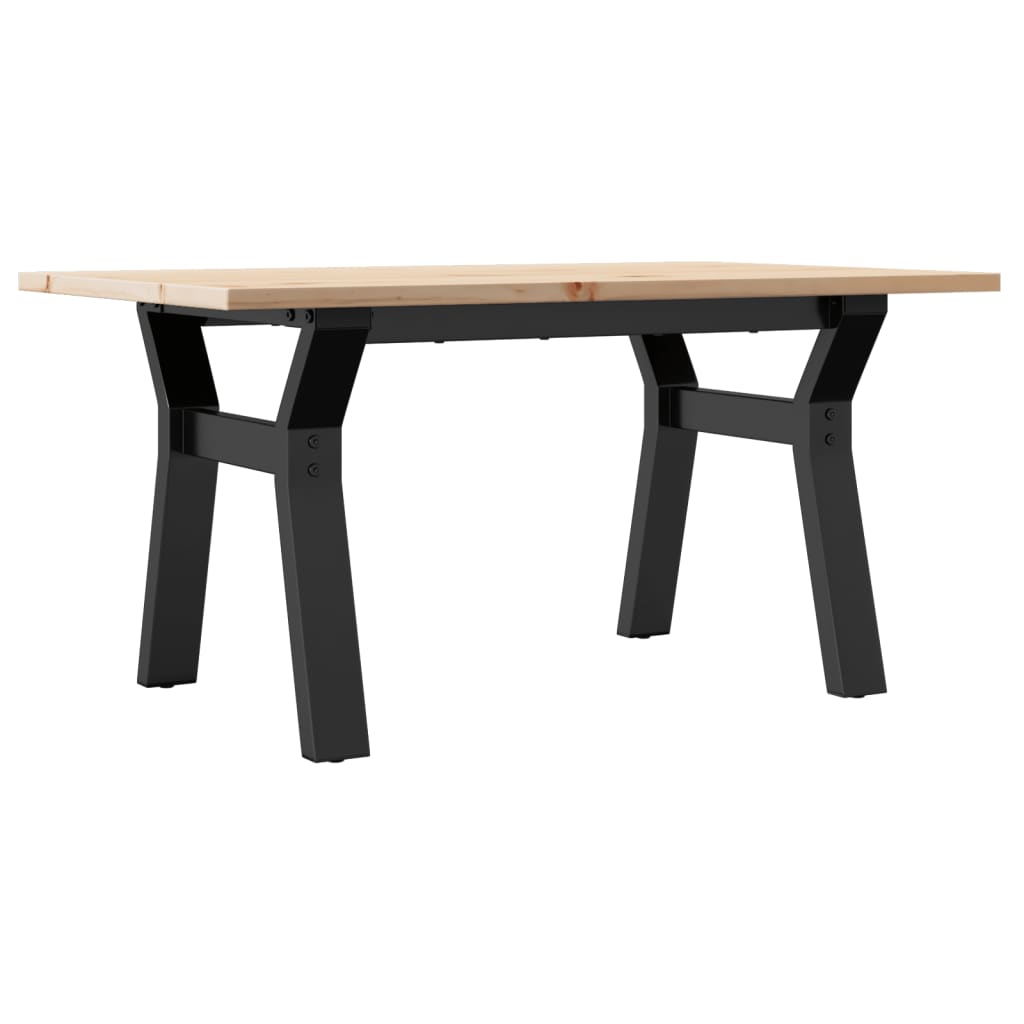 Salontafel Y-frame 80x50x40 cm massief grenenhout en staal is nu te koop bij PeponiXL, paradijselijk wonen!