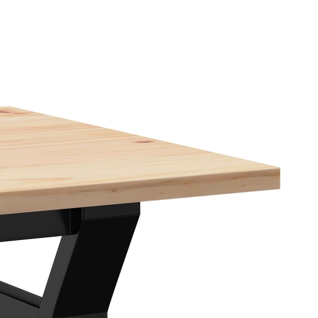 Salontafel Y-frame 80x50x40 cm massief grenenhout en staal is nu te koop bij PeponiXL, paradijselijk wonen!