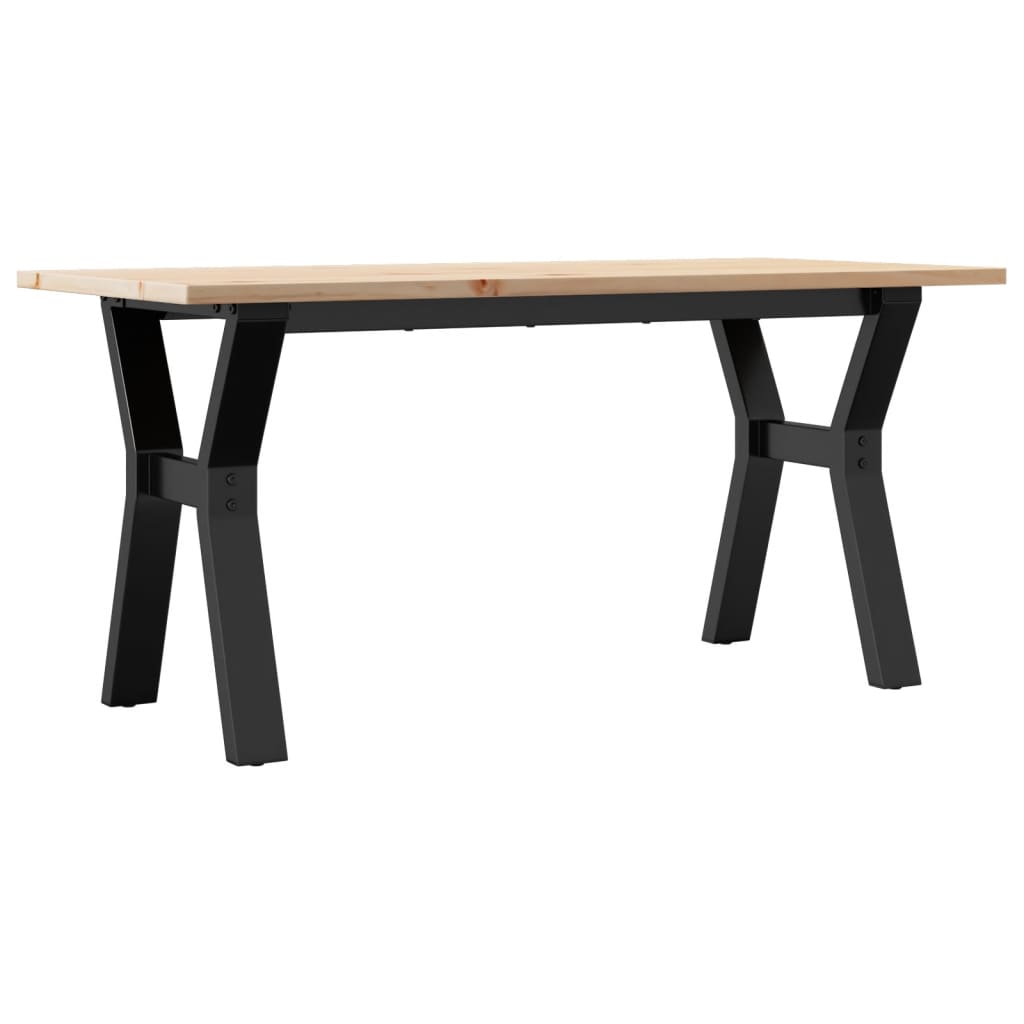 Salontafel Y-frame 100x50x45 cm massief grenenhout en staal is nu te koop bij PeponiXL, paradijselijk wonen!