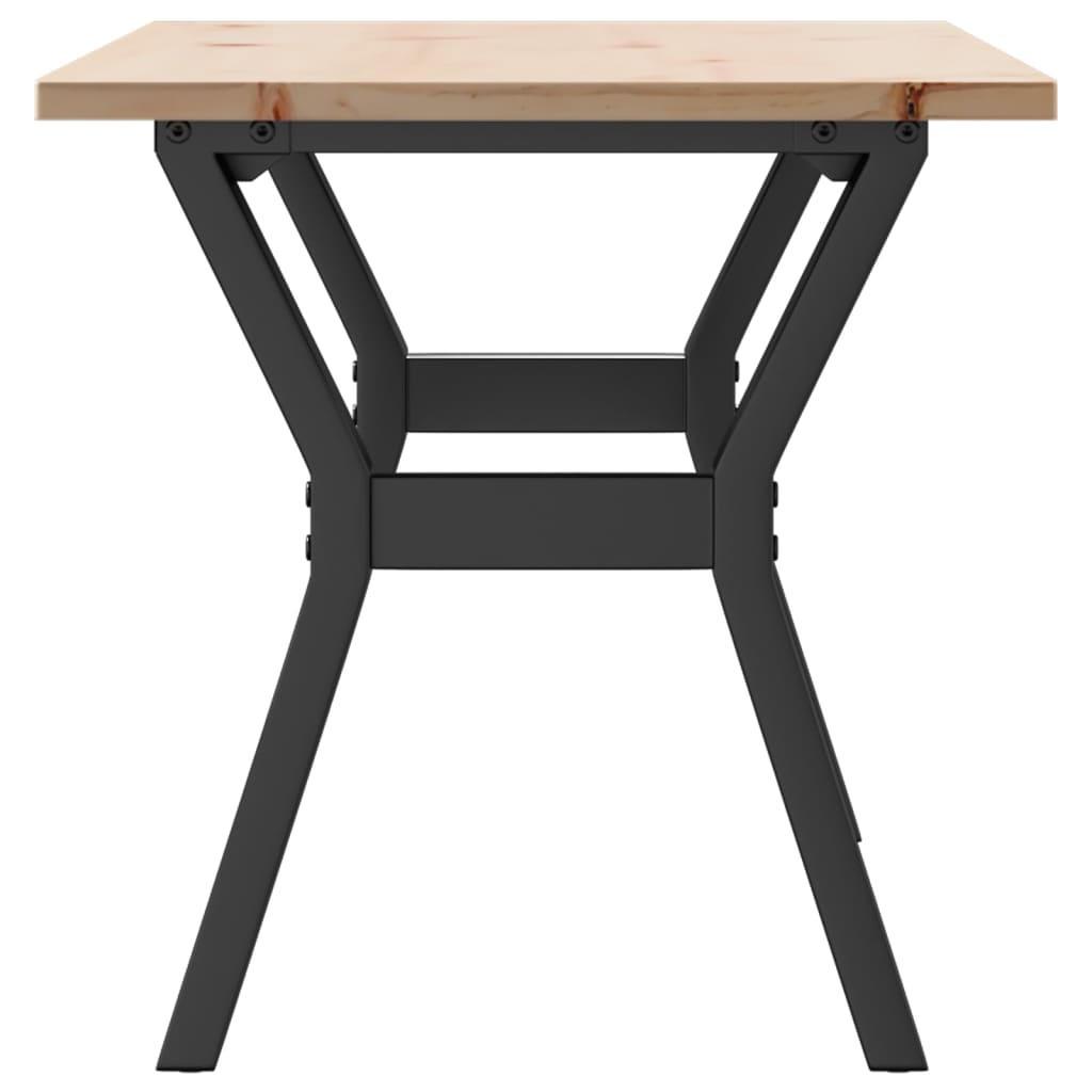 Salontafel Y-frame 100x50x45 cm massief grenenhout en staal is nu te koop bij PeponiXL, paradijselijk wonen!