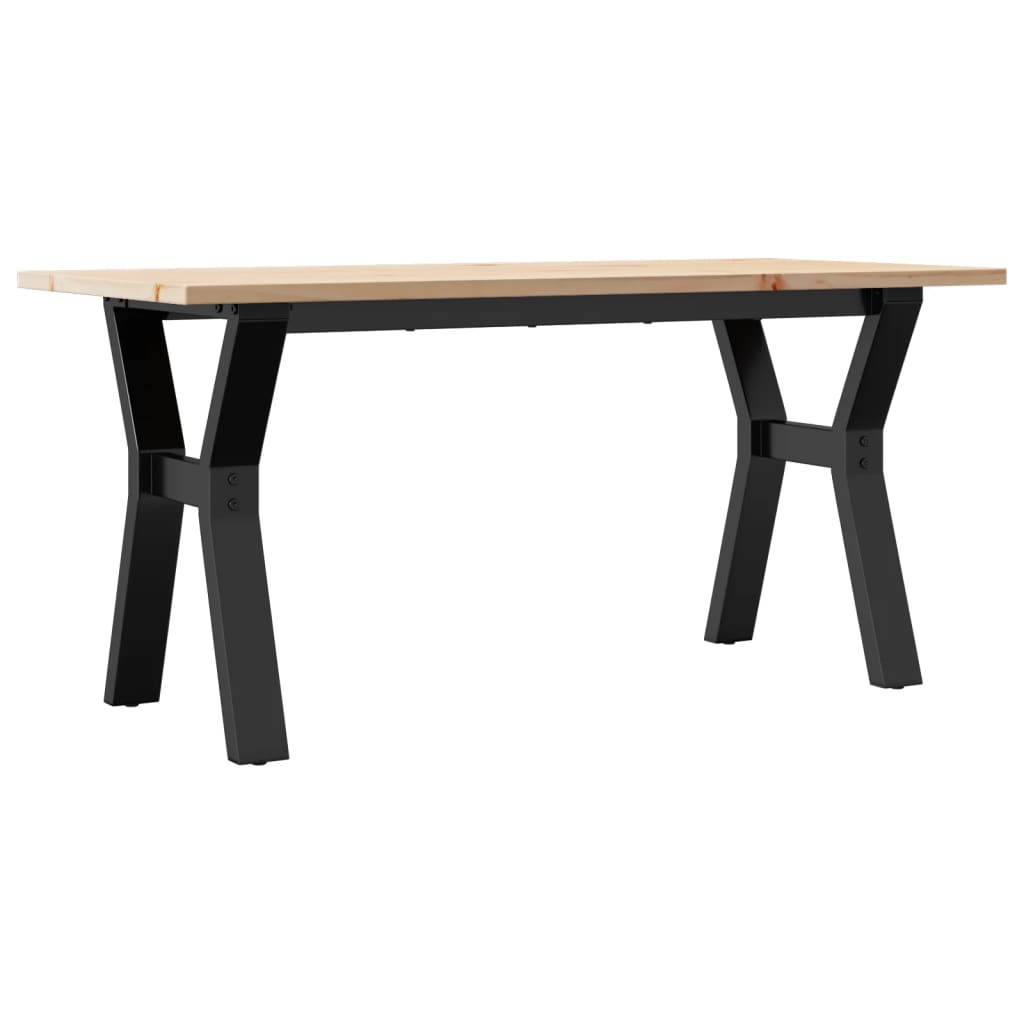 Salontafel Y-frame 100x50x45 cm massief grenenhout en staal is nu te koop bij PeponiXL, paradijselijk wonen!