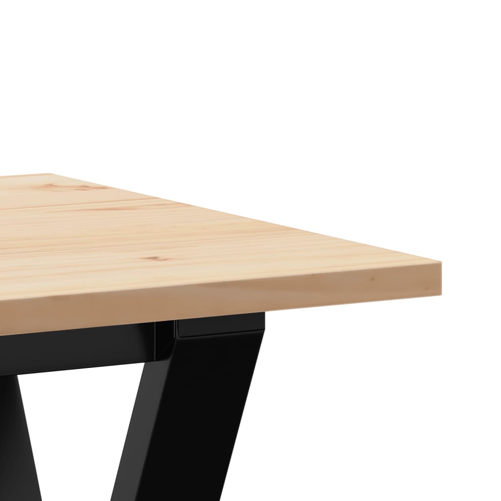 Salontafel Y-frame 100x50x45 cm massief grenenhout en staal is nu te koop bij PeponiXL, paradijselijk wonen!