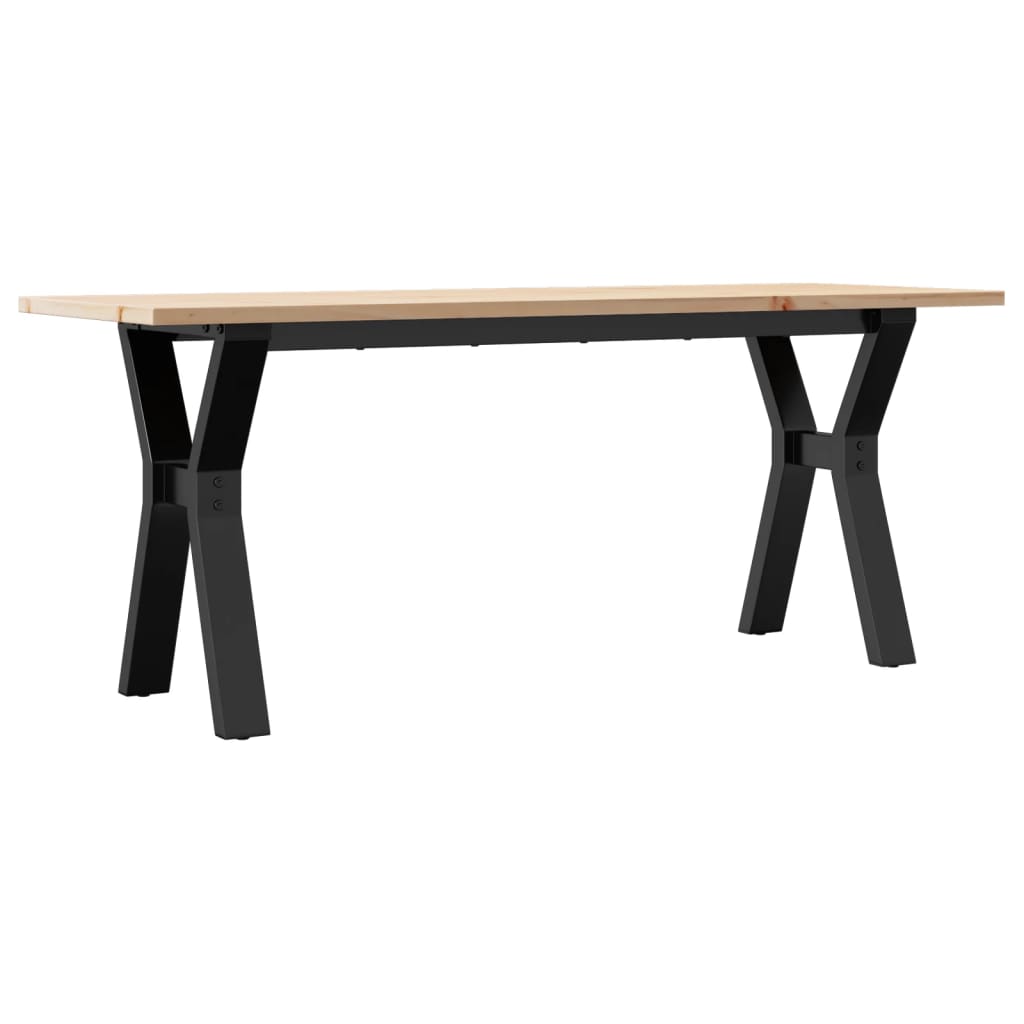 Salontafel Y-frame 110x40x45 cm massief grenenhout en staal is nu te koop bij PeponiXL, paradijselijk wonen!