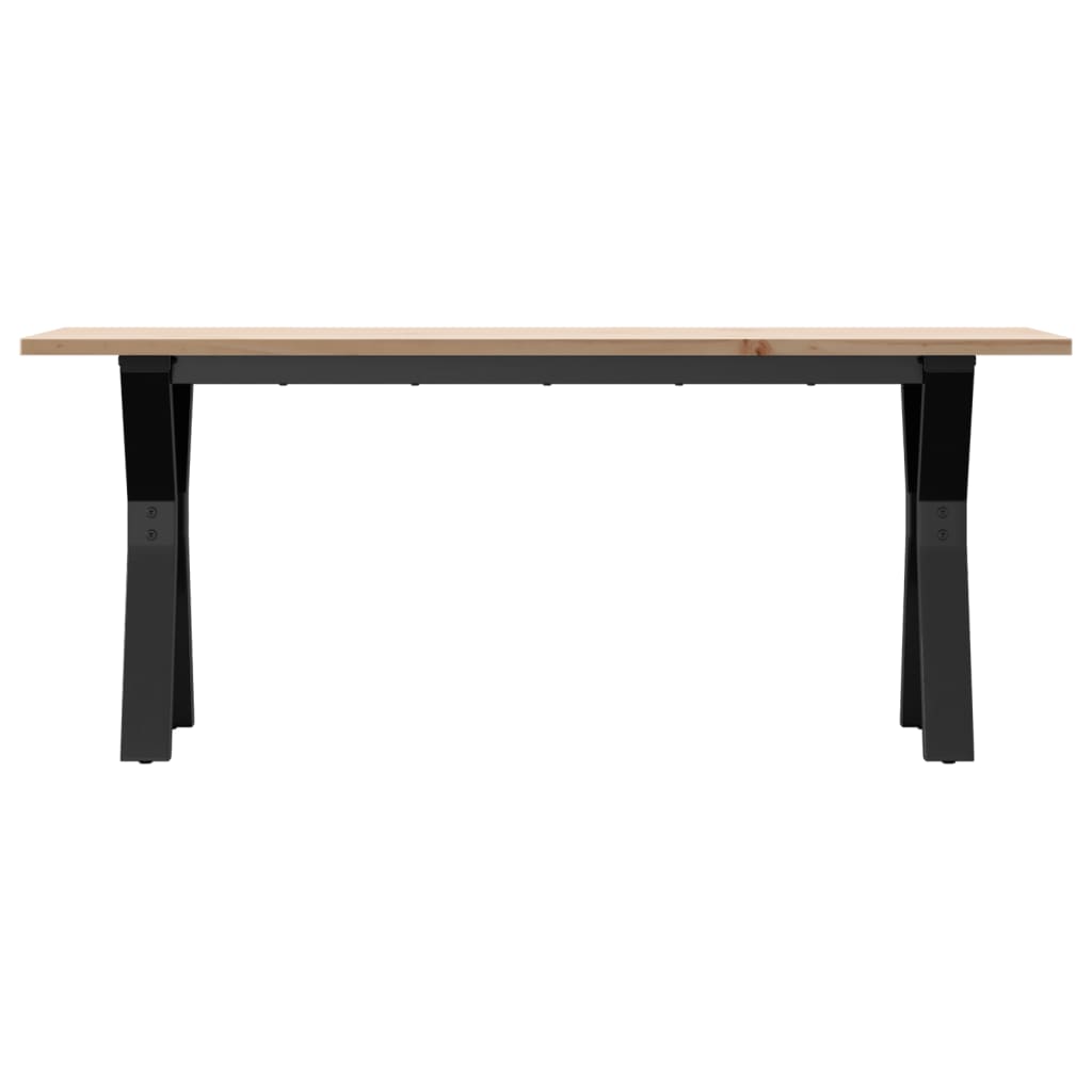 Salontafel Y-frame 110x40x45 cm massief grenenhout en staal is nu te koop bij PeponiXL, paradijselijk wonen!