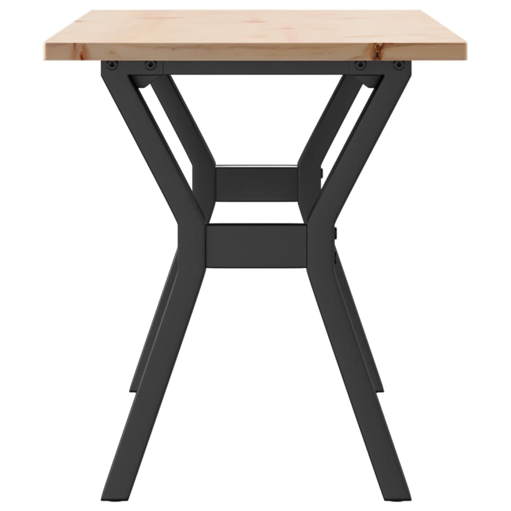 Salontafel Y-frame 110x40x45 cm massief grenenhout en staal is nu te koop bij PeponiXL, paradijselijk wonen!