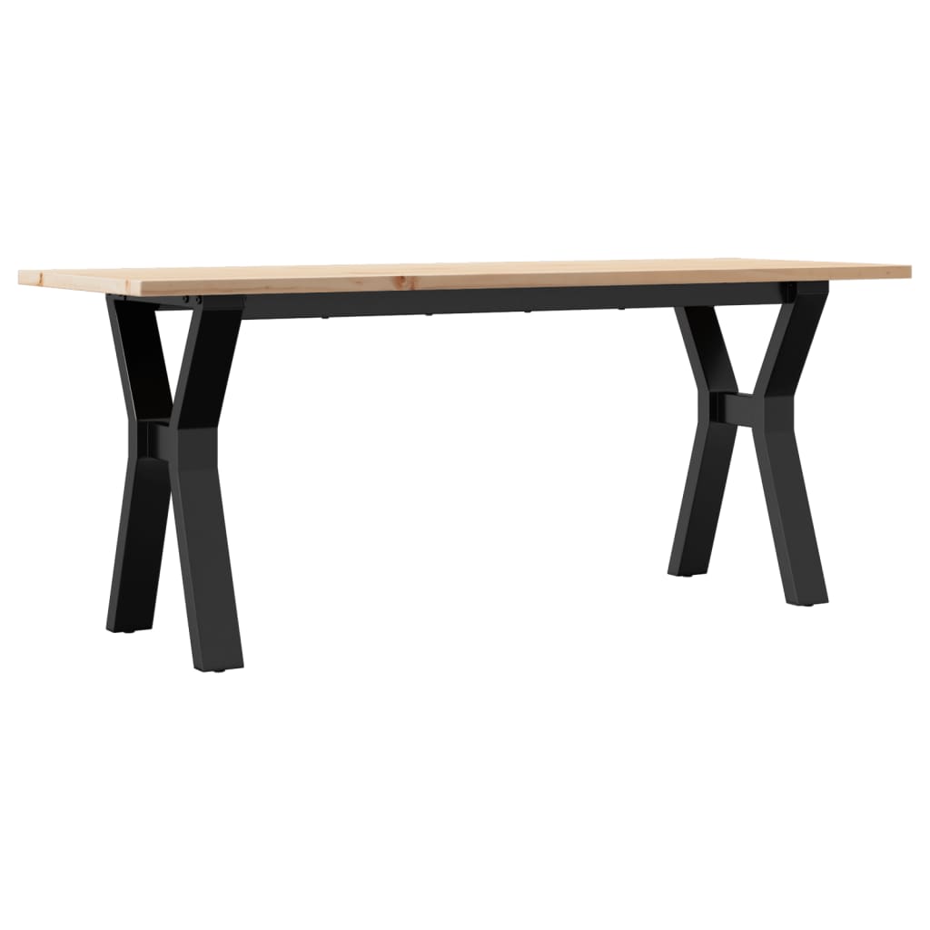 Salontafel Y-frame 110x40x45 cm massief grenenhout en staal is nu te koop bij PeponiXL, paradijselijk wonen!