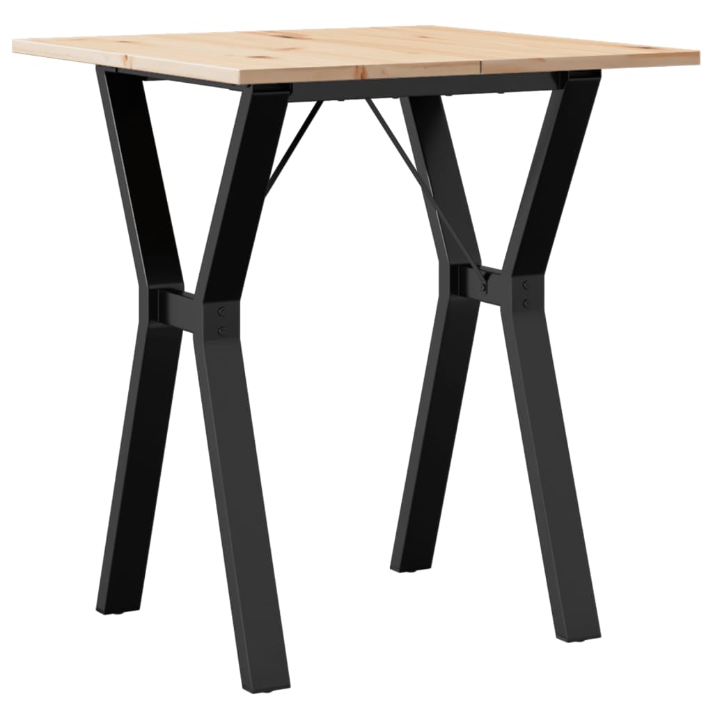 Eettafel Y-frame 60x60x75 cm massief grenenhout en staal is nu te koop bij PeponiXL, paradijselijk wonen!