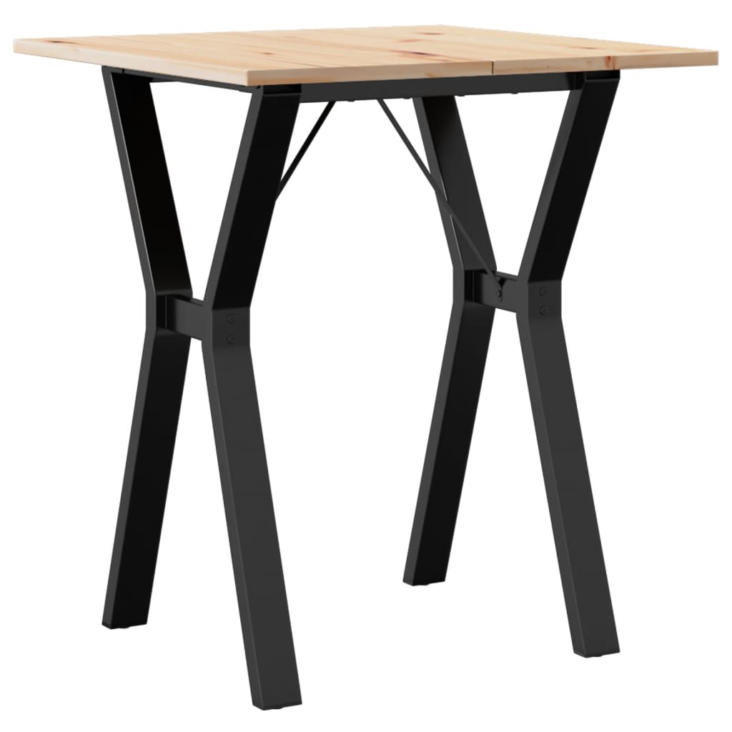 Eettafel Y-frame 60x60x75 cm massief grenenhout en staal is nu te koop bij PeponiXL, paradijselijk wonen!