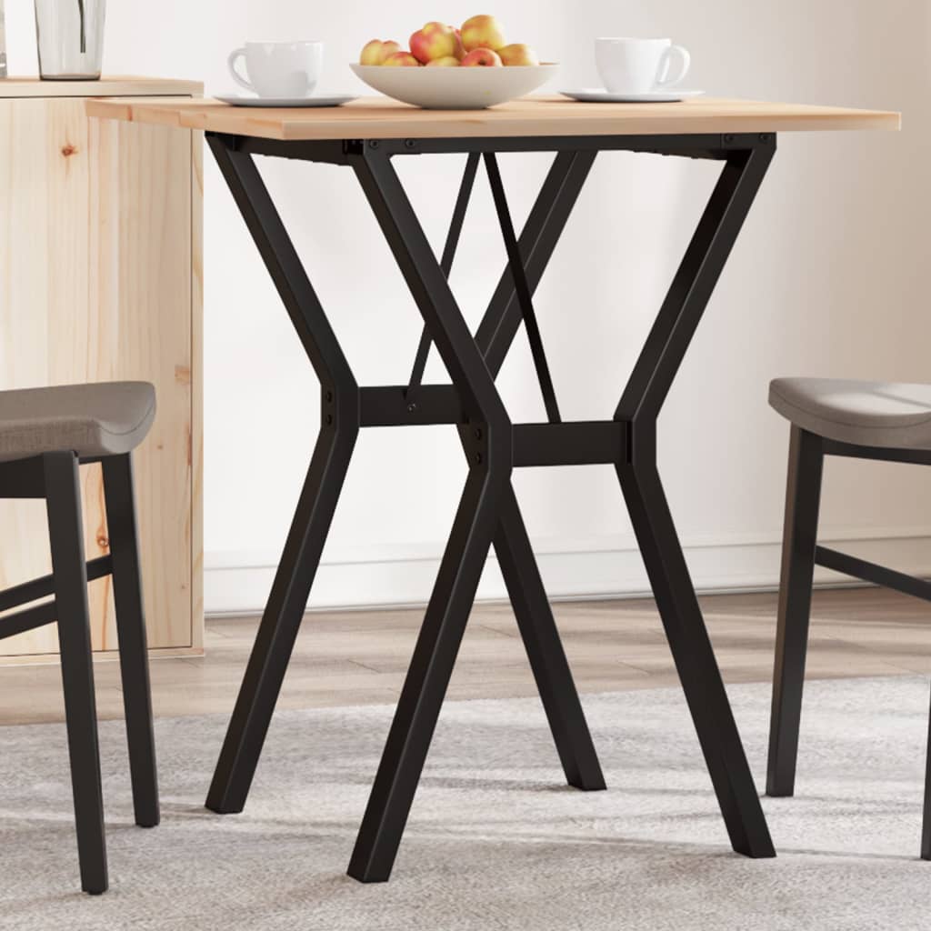 Eettafel Y-frame 60x60x75 cm massief grenenhout en staal is nu te koop bij PeponiXL, paradijselijk wonen!