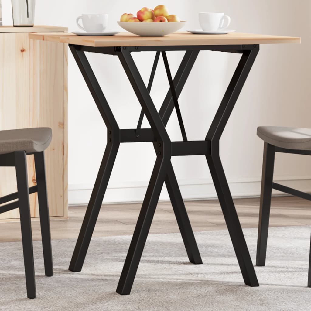 Eettafel Y-frame 70x70x75 cm massief grenenhout en staal is nu te koop bij PeponiXL, paradijselijk wonen!