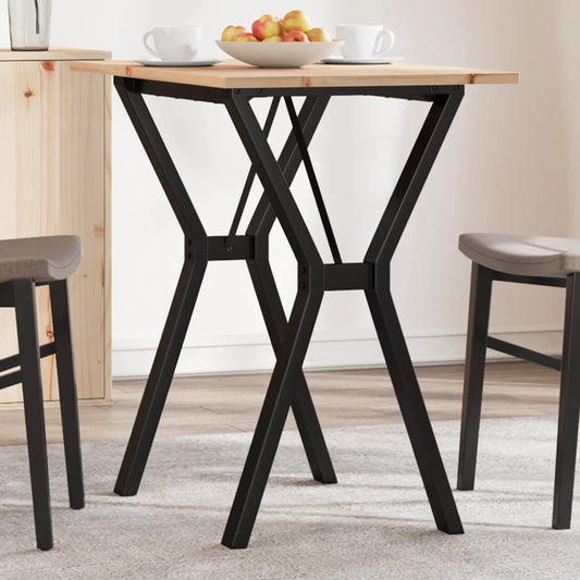 Eettafel Y-frame 80x50x75 cm massief grenenhout en staal is nu te koop bij PeponiXL, paradijselijk wonen!