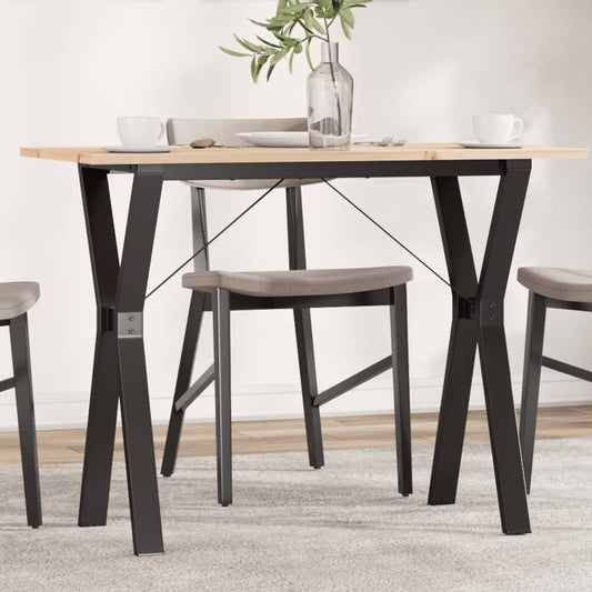 Eettafel Y-frame 100x50x75 cm massief grenenhout en staal is nu te koop bij PeponiXL, paradijselijk wonen!