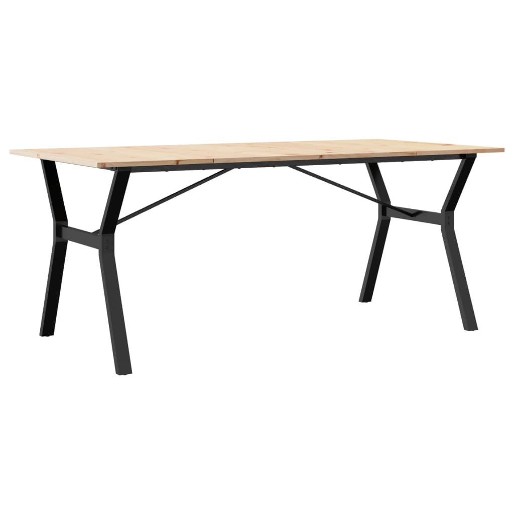 Eettafel Y-frame 180x90x75 cm massief grenenhout en staal is nu te koop bij PeponiXL, paradijselijk wonen!