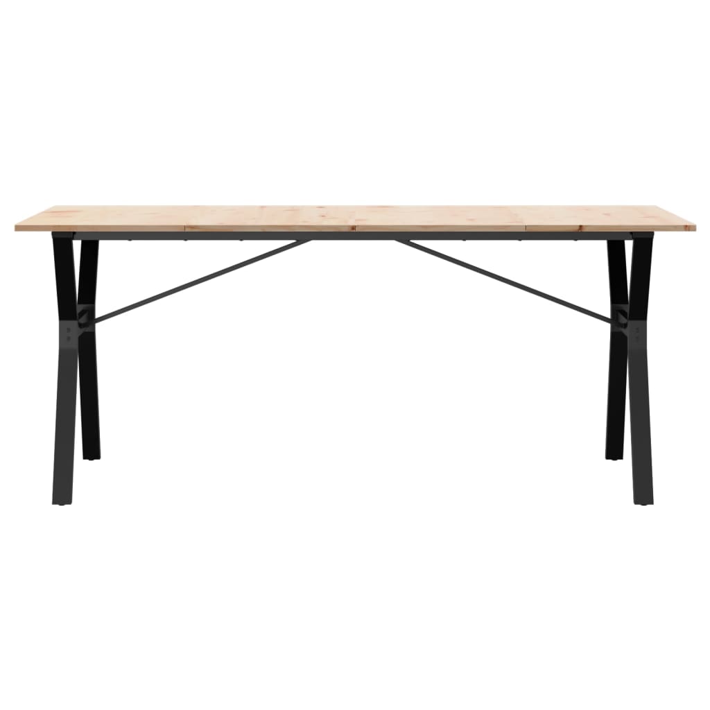 Eettafel Y-frame 180x90x75 cm massief grenenhout en staal is nu te koop bij PeponiXL, paradijselijk wonen!