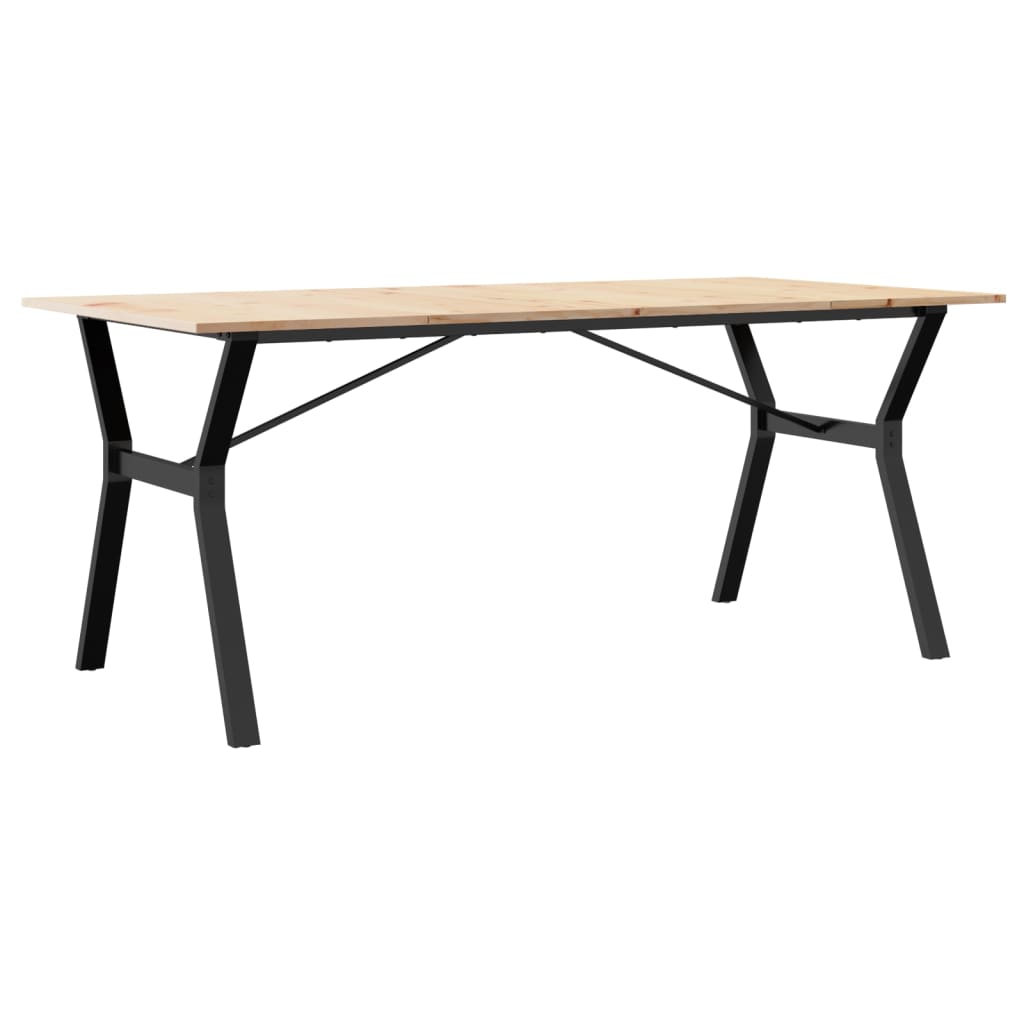 Eettafel Y-frame 180x90x75 cm massief grenenhout en staal is nu te koop bij PeponiXL, paradijselijk wonen!