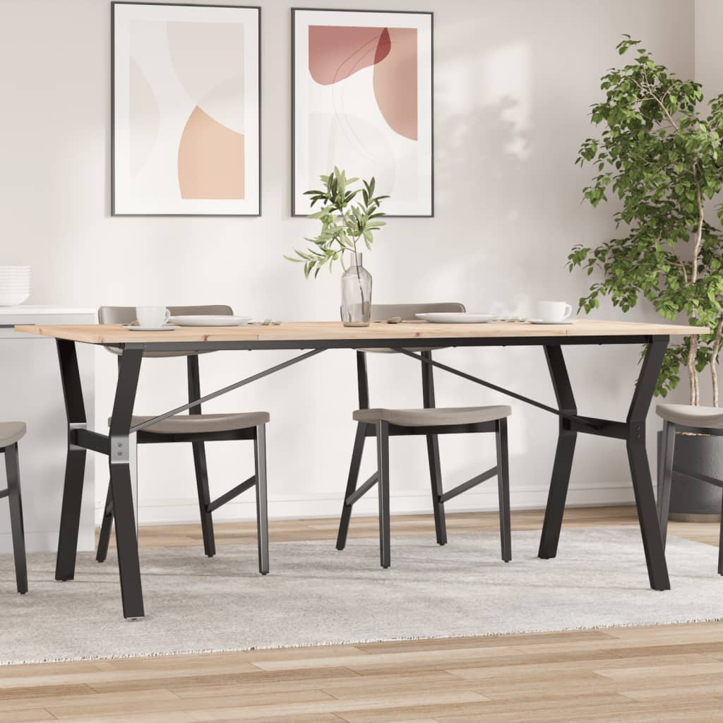 Eettafel Y-frame 180x90x75 cm massief grenenhout en staal is nu te koop bij PeponiXL, paradijselijk wonen!