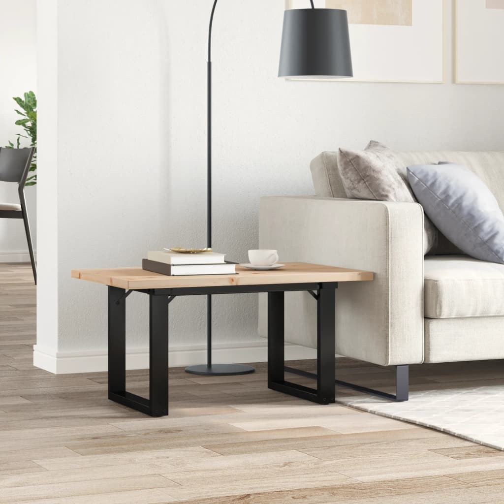Salontafel O-frame 80x50x40,5 cm grenenhout en staal is nu te koop bij PeponiXL, paradijselijk wonen!