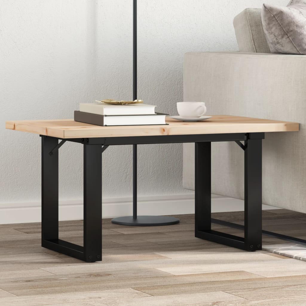 Salontafel O-frame 80x50x40,5 cm grenenhout en staal is nu te koop bij PeponiXL, paradijselijk wonen!