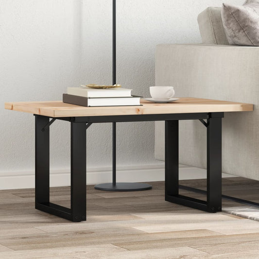 Salontafel O-frame 80x50x40,5 cm grenenhout en staal is nu te koop bij PeponiXL, paradijselijk wonen!