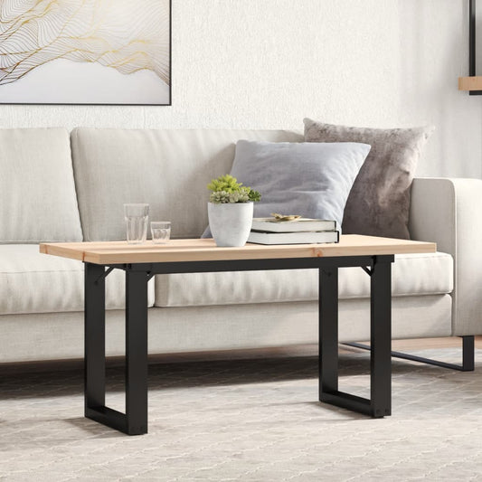 Salontafel O-frame 90x40x45,5 cm grenenhout en staal is nu te koop bij PeponiXL, paradijselijk wonen!