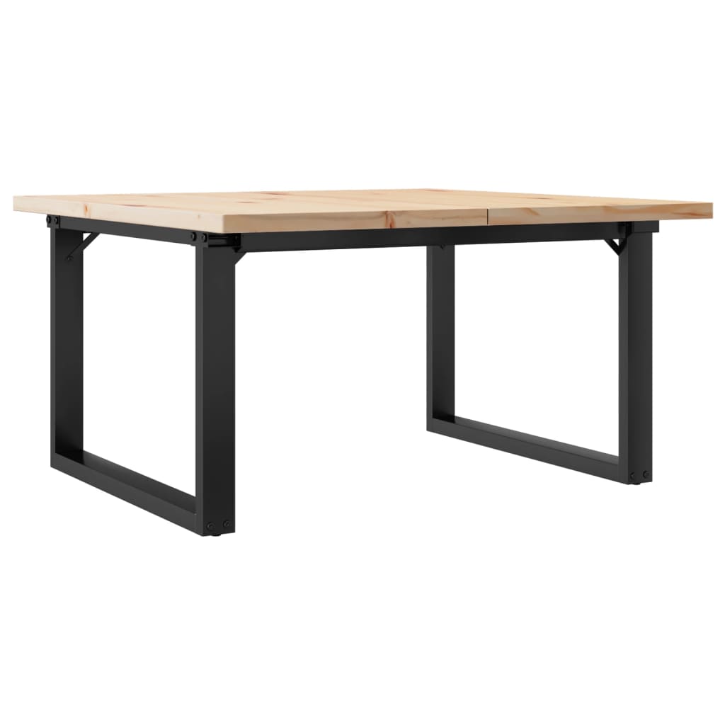 Salontafel O-frame 90x90x45,5 cm grenenhout en staal is nu te koop bij PeponiXL, paradijselijk wonen!