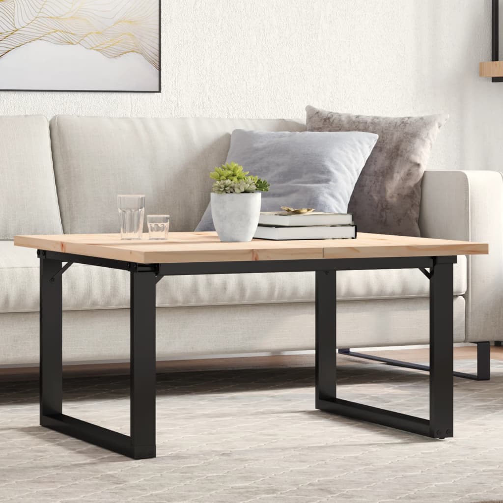 Salontafel O-frame 90x90x45,5 cm grenenhout en staal is nu te koop bij PeponiXL, paradijselijk wonen!