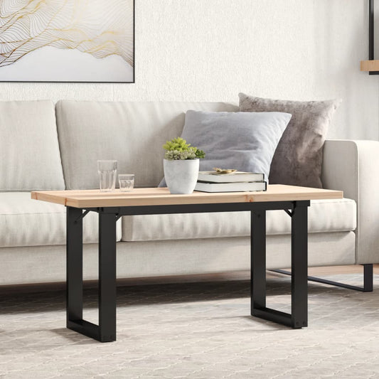 Salontafel O-frame 100x50x45,5 cm grenenhout en staal is nu te koop bij PeponiXL, paradijselijk wonen!
