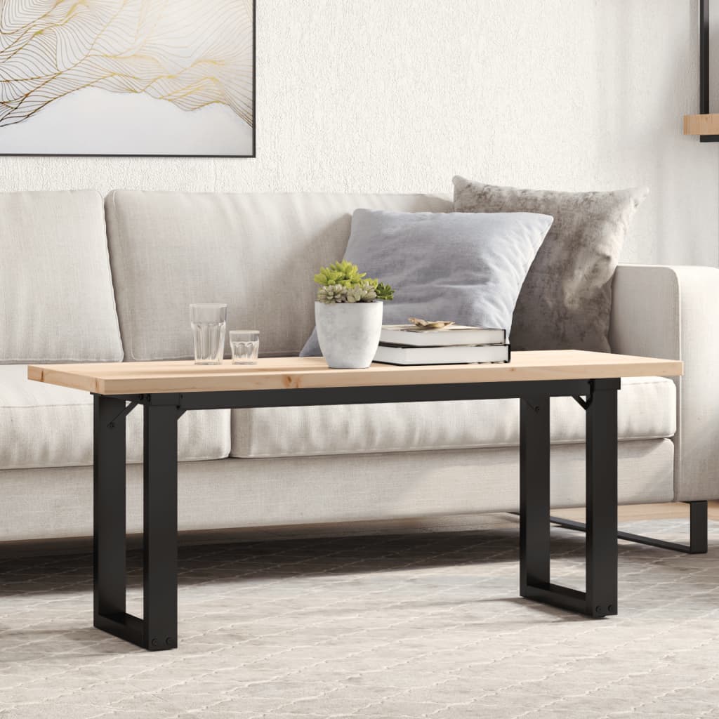Salontafel O-frame 110x40x45,5 cm grenenhout en staal is nu te koop bij PeponiXL, paradijselijk wonen!
