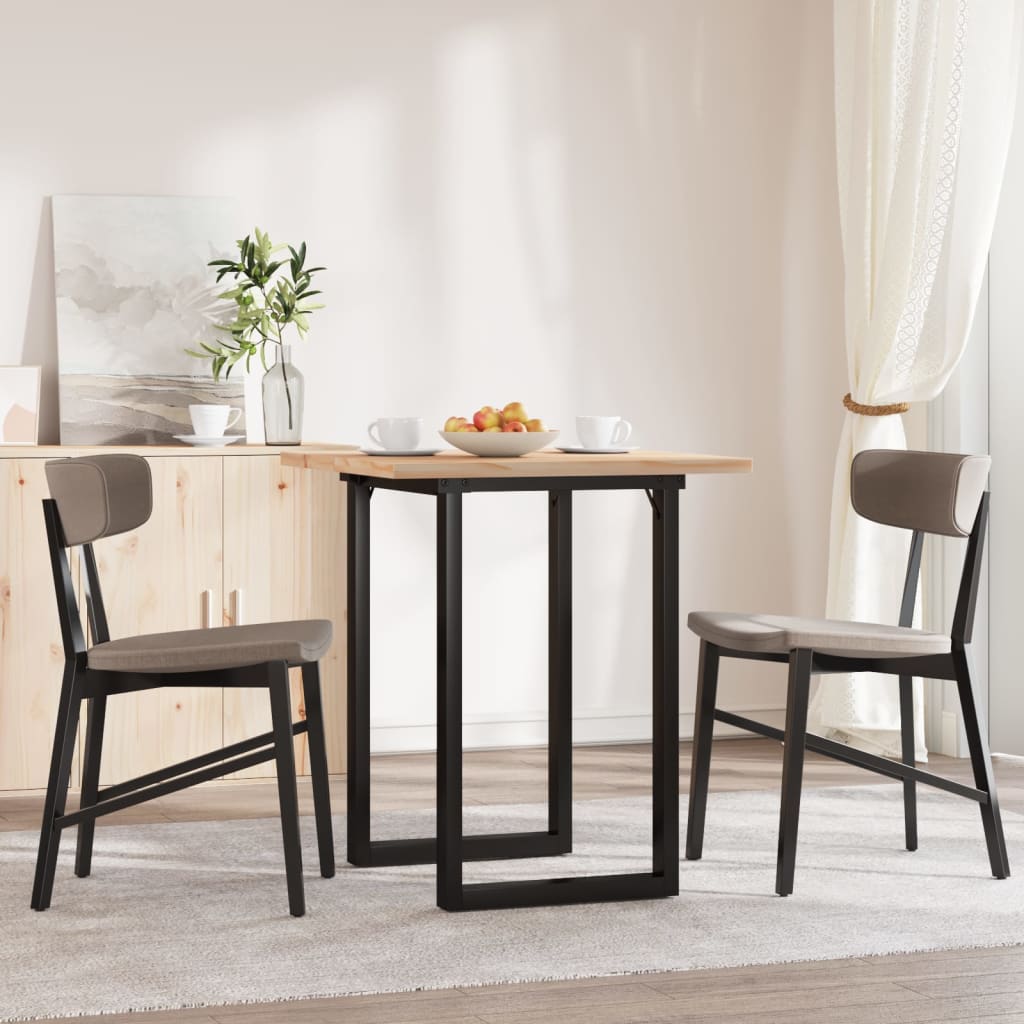 Eettafel O-frame 70x70x75,5 cm massief grenenhout en staal is nu te koop bij PeponiXL, paradijselijk wonen!