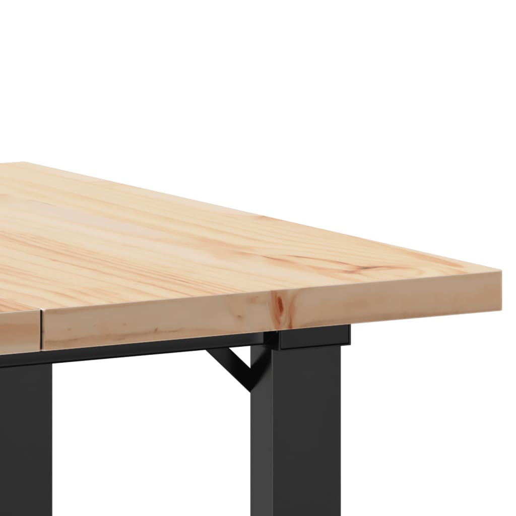 Eettafel O-frame 70x70x75,5 cm massief grenenhout en staal is nu te koop bij PeponiXL, paradijselijk wonen!