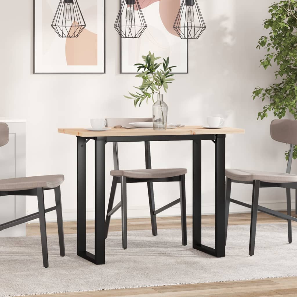 Eettafel O-frame 100x50x75,5 cm massief grenenhout en staal is nu te koop bij PeponiXL, paradijselijk wonen!